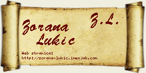 Zorana Lukić vizit kartica